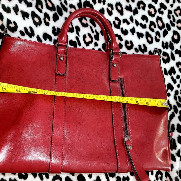 (SOLD) 3-Way Genuine Leather Shoulder Bag Work Tote Handbag - Picture 11 of 12